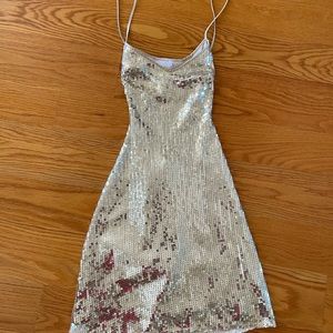 Gold Sequin Mini Dress